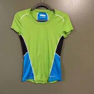 Like NEW Marmot Running Shirt lime green blue XS Extra Small